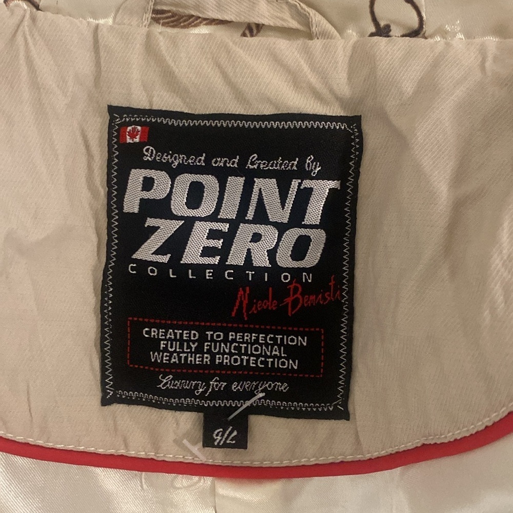 Point Zero (Nicole Benisti) hooded Utility Jacket Cream Tan Size Large - Picture 13 of 17
